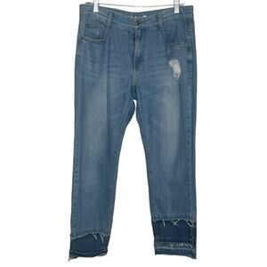 SJYP Jeans women's jeans size large distressed hem